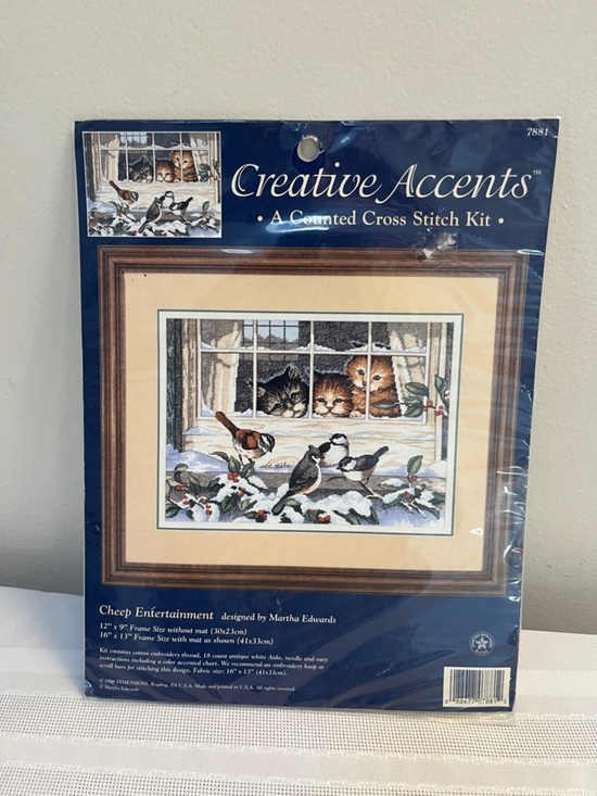 Other - Creative Accents Counted Cross Stitch Kit 7881 Cats Birds New And Sealed